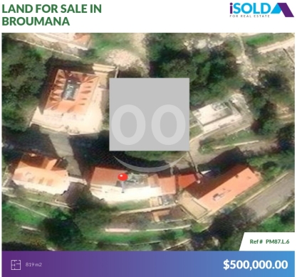 Lands for sale in Broumana - 819m2 Prime land+mountain view 4sale in Ouyoun Broumana - برماناPM87L6