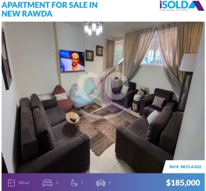 Apartments for sale in Rawda - 180m2 apartment+garden 4sale in Newe Rawda - شقة للبيع في نيو روضةNE15A622