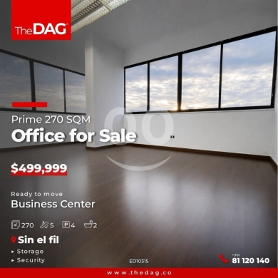 Commercials for sale in Sin el-Fil - Prime 270 SQM Office for Sale in Sin El Fil مكتب للبيع