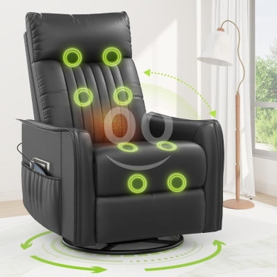 أثاث منزلي آخر في فردان - كرسي مساج دوار وهزاز مع خاصية التدفئة | Swivel Massage Recliner Chair with Heat