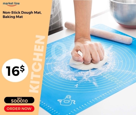Kitchen appliances in Mansoura - بساط سيليكون للعجن والخبز غير لاصق مع مقاسات | Non-Stick Silicone Dough & Baking Mat with Measuremen