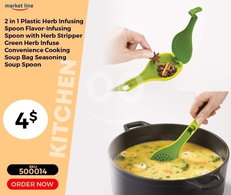 Kitchen appliances in Mansoura - ملعقة نقع الأعشاب وتتبيل الحساء 2 في 1 مع أداة تقشير | 2-in-1 Herb Infuser & Soup Seasoning Spoon wi