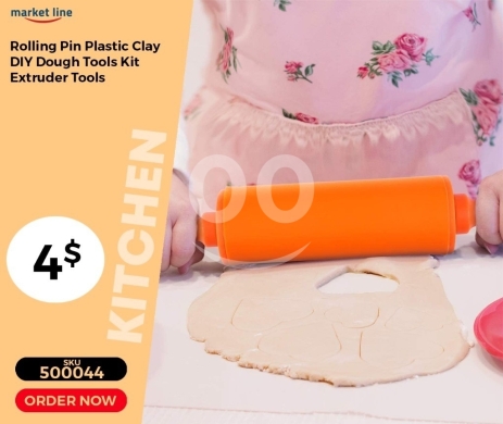أدوات المطبخ في منصورة - نشابة عجين بلاستيكية مرنة للأطفال والهواة | Plastic Rolling Pin for Kids DIY Dough & Clay