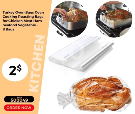 Kitchen appliances in Mansoura - طقم أكياس شواء الديك الرومي والدواجن 8 قطع | 8 Pcs Turkey & Poultry Roasting Oven Bags Set