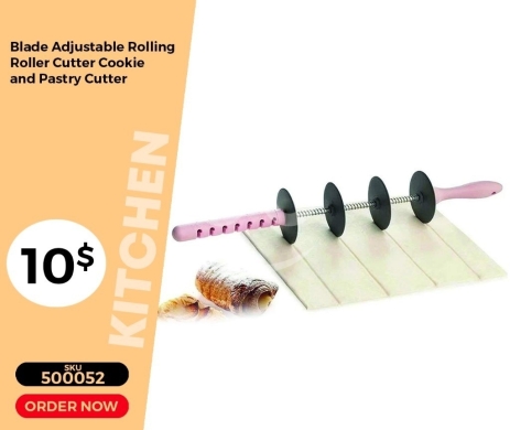 Kitchen appliances in Mansoura - قطاعة عجين وكرواسون دوارة بشفرات قابلة للتعديل | Blade Adjustable Rolling Pastry and Cookie Cutter