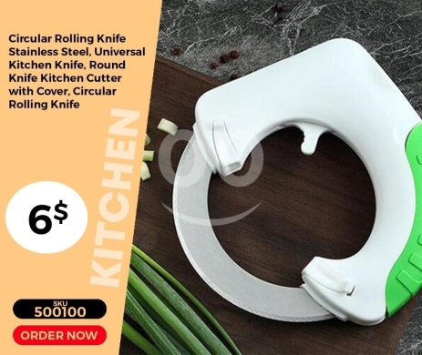 Kitchen appliances in Mansoura - سكين المطبخ الدائري المبتكر من الستانلس ستيل | Circular Rolling Kitchen Knife - Stainless Steel Cutt