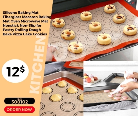 Kitchen appliances in Mansoura - بساط خبز سيليكون وفايبر جلاس غير لاصق | Silicone & Fiberglass Non-Stick Baking Mat