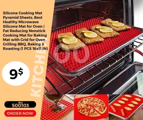 Kitchen appliances in Mansoura - بساط طهي سيليكون هرمي لتقليل الدهون | Pyramid Silicone Cooking Mat - Fat Reducing Nonstick Sheet