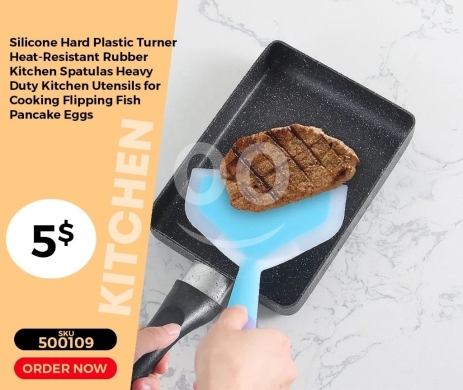 أدوات المطبخ في منصورة - ملعقة تقليب سيليكون مرنة ومقاومة للحرارة | Silicone Hard Plastic Turner - Heat-Resistant Rubber Spat