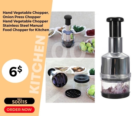 Kitchen appliances in Mansoura - مفرمة الخضروات والبصل اليدوية من الستانلس ستيل | Manual Stainless Steel Hand Vegetable & Onion Chopp