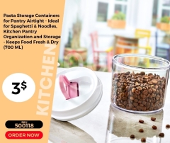 وعاء تخزين المعكرونة والحبوب المحكم الإغلاق | Airtight Pasta & Pantry Storage Container (700 ML)