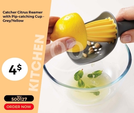 Kitchen appliances in Mansoura - عصارة الحمضيات اليدوية مع مصفاة بذور مدمجة | Manual Citrus Reamer with Built-in Pip-Catching Cup
