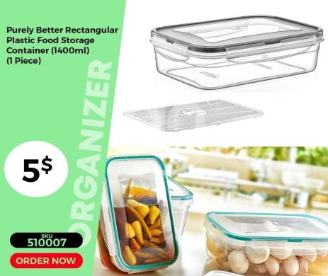 Kitchen appliances in Mansoura - حافظة طعام مستطيلة "بيورلي بيتر" 1400 مل مع مصفاة | Purely Better 1400ml Rectangular Food Storage Co