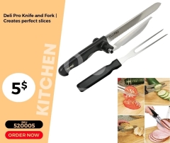 سكين وشوكة "ديلي برو" لتقطيع مثالي واحترافي | Deli Pro Knife and Fork for Professional Perfect Slice