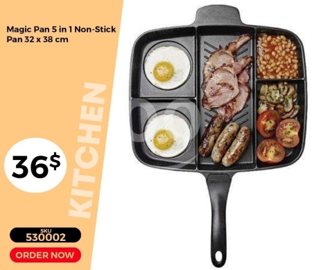 Kitchen appliances in Mansoura - مقلاة ماجيك 5 في 1 غير لاصقة لتحضير الوجبات المتكاملة | Magic Pan 5-in-1 Non-Stick Meal Prep Pan