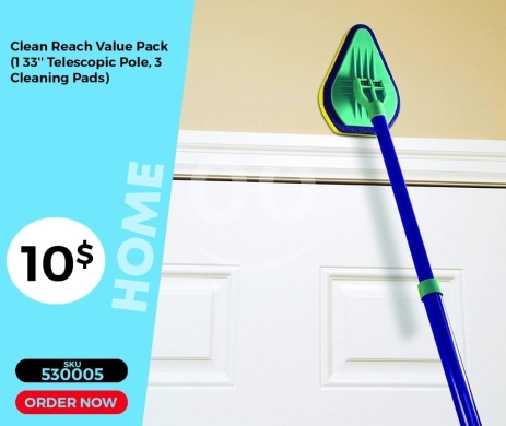 السلع الأخرى في منصورة - أداة تنظيف كلين ريتش بمقبض تلسكوبي و3 وسادات | Clean Reach Telescopic Cleaning Tool with 3 Pads