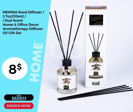 الصحة و الجمال في منصورة - معطر جو ميموا - رائحة العود الفاخرة 110 مل | MEMWA Reed Diffuser - Luxurious Oud Scent 110ml