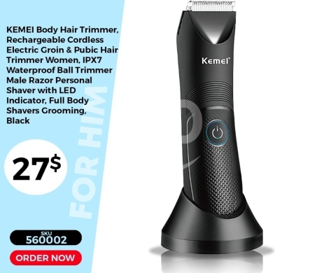 Health & Beauty in Mansoura - ماكينة حلاقة كيمي للجسم - حلاقة دقيقة وآمنة للمناطق الحساسة | KEMEI Body Hair Trimmer-Precise & Safe