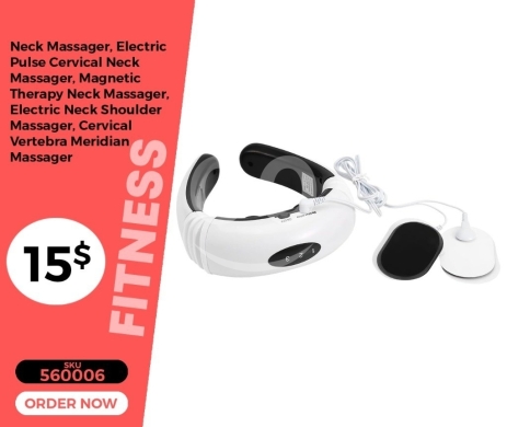 Health & Beauty in Mansoura - جهاز تدليك الرقبة الكهربائي - مساج علاجي للفقرات والكتفين | Electric Pulse Cervical Neck Massager -