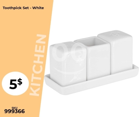 أدوات المطبخ في منصورة - طقم ملاحة وتوابل سيراميك مع حامل بتصميم مكعب | Cubic Ceramic Salt & Pepper Shaker Set with Holder