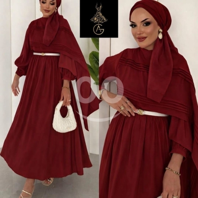 الملابس، الأحذية والزينة في Loussiya - فستان نسائي أنيق مع شال قماش روزانا لنين | Women&#039;s Dress with Shawl Rosanna Linen