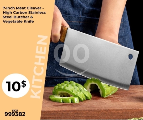 Kitchen appliances in Mansoura - سكين تقطيع اللحوم والخضروات 7 بوصة من الفولاذ المقاوم للصدأ | 7-Inch Stainless Steel Meat Cleaver
