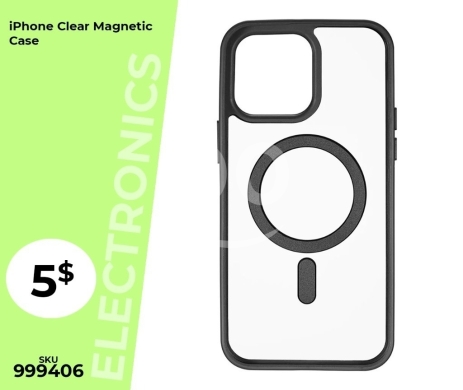 Mobile accessories in Mansoura - حافظة آيفون مغناطيسية شفافة مع حلقة ماج سيف | iPhone Clear Magnetic Case with MagSafe Ring
