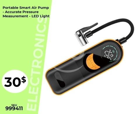 Other electronics in Mansoura - مضخة هواء ذكية محمولة بضوء LED وقياس دقيق | Portable Smart Air Pump with LED Light & Accurate Gauge
