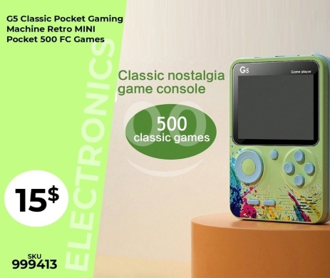 Gaming Console & Accessories dans Mansoura - جهاز ألعاب G5 كلاسيك محمول ريترو ميني - 500 لعبة | G5 Classic Retro MINI Pocket Gaming Console