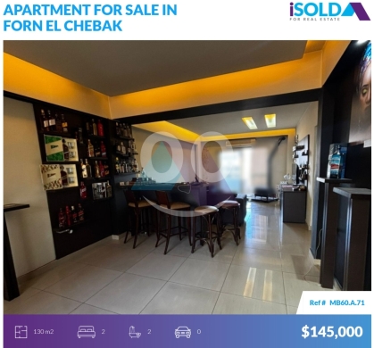 Apartments for sale in Furn el-Chebbak - 2 bedroom apartment 4sale in Forn El Chebbak - شقة للبيع في فرن الشباكMB60A71