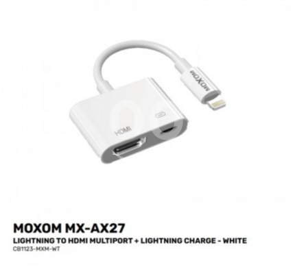 Other Mobile Phones & Accessories في حلاليه - وصلة MOXOM لعرض المحتوى والشحن (iPhone to HDMI) | MOXOM MX-AX27 Lightning to HDMI Multiport+Charging