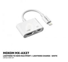 وصلة MOXOM لعرض المحتوى والشحن (iPhone to HDMI) | MOXOM MX-AX27 Lightning to HDMI Multiport+Charging