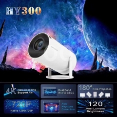 جهاز عرض بروجكتر ذكي محمول بدقة 4K وزاوية 180 درجة | Smart Portable 4K Projector 180° Angle