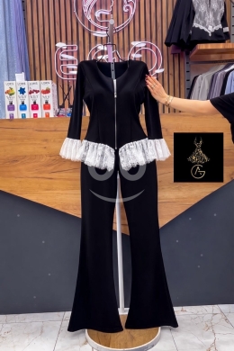 الملابس، الأحذية والزينة في Loussiya - طقم نسائي قماش باربي مع دانتيل موديل 2026 | Elegant Barbie Fabric Women&#039;s Set with Lace