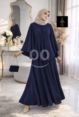 الملابس، الأحذية والزينة في Loussiya - فستان نسائي قطعتين مع غطفة كلوش خامة جيسيكا | Premium 2-Piece G-Sika Dress with Cloak