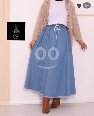 الملابس، الأحذية والزينة في Loussiya - تنورة جينز نسائية موديل عصري جودة عالية | Women&#039;s Fashion Denim Skirt High Quality