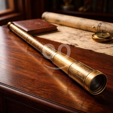 Antique Brass Telescope by ROSS LONDON — 2