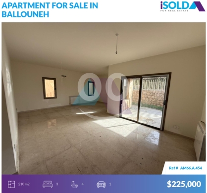 Apartments for sale in Ballouneh - 195m2 apartment+open view+terrace 4sale in Ballounehشقة للبيع في بلونةAM66A454
