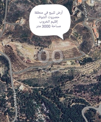 Lands for sale in Hasrout - أرض للبيع في منطقة حصروت الشوف إقليم الخروب مساحة 3000 متر