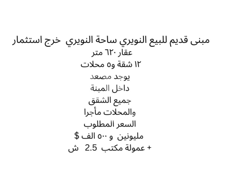 Other real estate in Nowayri - مبنى استثماري 620م للبيع في ساحة النويري بيروت | Prime Investment Building for Sale in Nuwairi