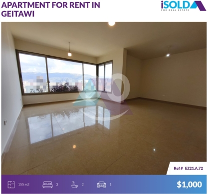 Apartments for rent in Achrafieh - 3 bedroom apartment 4sale in Geitawi - شقة للبيع في الجعيتاويEZ21A72