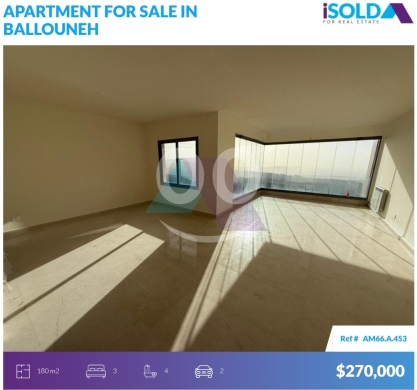Apartments for sale in Ballouneh - LUX 180 m2 apartment+mountain/sea view 4sale in Ballouneh-شقة في بلونةAM66A453