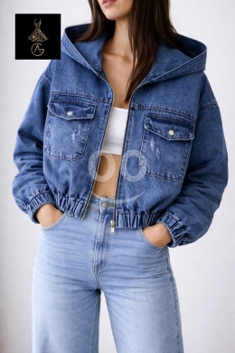 الملابس، الأحذية والزينة في Loussiya - جاكيت جينز نسائي قصير قصة بوي فريند ألوان متعددة | Women&#039;s Short Boyfriend Denim Jacket