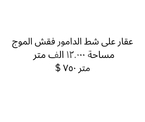 Lands for sale in Damour - أرض استثمارية نادرة على شاطئ الدامور "فقش الموج" | Rare Beachfront Land for Sale on Damour Coast