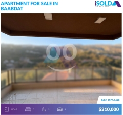 310m2 duplex apartment+terrace+view 4sale in Baabdat - شقة في بعبداتJA77A528
