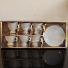 Set of 6 Elegant Ceramic Coffee Cups | طقم فناجين قهوة سيراميك مميز (نص دزينة)
