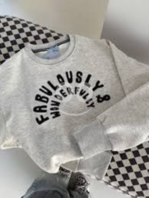 Clothes, Footwear & Accessories in Sour - كنزة شتوية رمادية ناعمة "Fabulously & Wonderfully" - عرض خاص | Soft Grey "Fabulously" Knit Sweater -