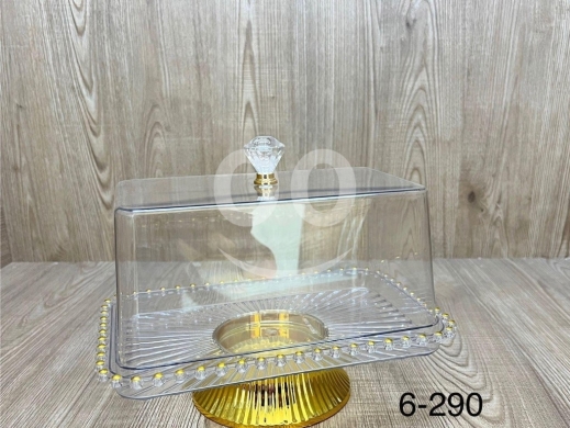 Kitchen in Saida - علبة ضيافة بلاستيك سميك بقاعدة مذهبة | Premium Plastic Display Box with Gold Base