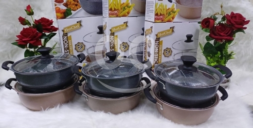Kitchen in Saida - طنجرة قلي غرانيت مع شبك مقاسات وألوان | Granite Deep Fryer with Basket Multi-Sizes
