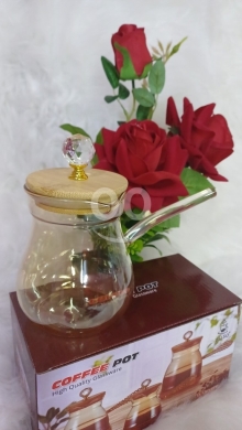 Kitchen in Saida - ركوة قهوة زجاج حراري ٦٠٠ مل بتصميم أنيق | Elegant 600ml Heat-Resistant Glass Coffee Pot